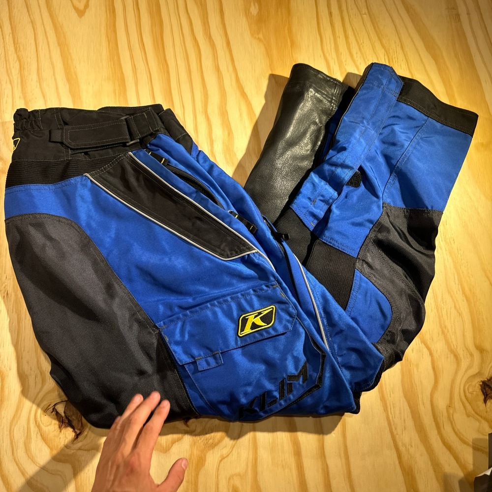 Klim Mojave Mens Blue Black Cordura 3M Scotchlite Technical Riding Pants 36